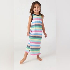 Sol Angeles NWOT Sz 6 Colorful Kids “Samba” Stripe Midi Dress